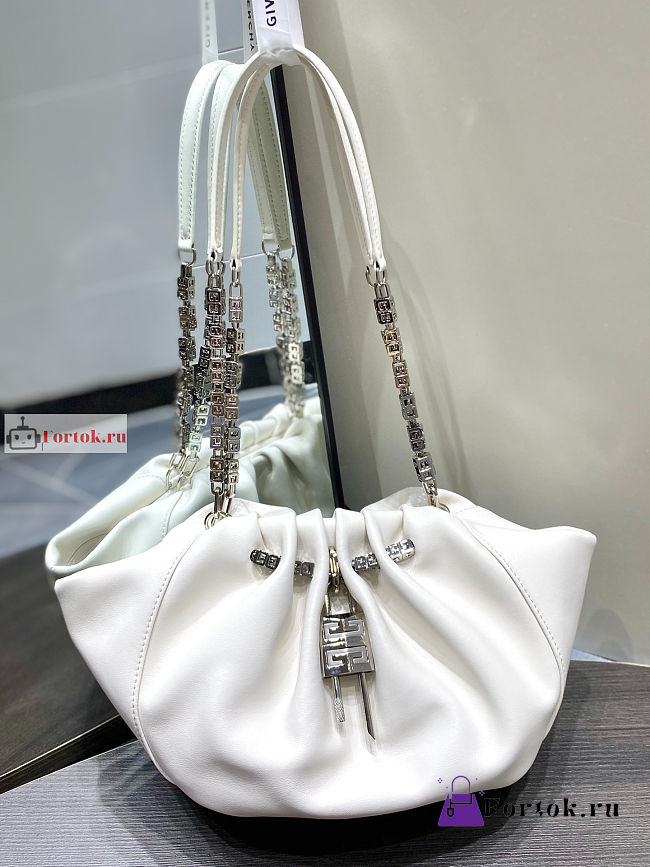 Givenchy Small Kenny Bag In Smooth Leather White 32x22x17cm - 1