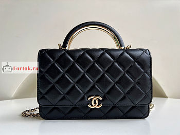 Chanel Wallet On Chain With Top Handle Black AP2844 12.3x19.2x3.5cm