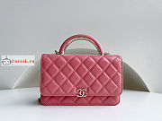 Chanel Wallet On Chain With Top Handle Coral Pink AP2844 12.3x19.2x3.5cm - 1