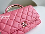 Chanel Wallet On Chain With Top Handle Coral Pink AP2844 12.3x19.2x3.5cm - 5