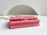 Chanel Wallet On Chain With Top Handle Coral Pink AP2844 12.3x19.2x3.5cm - 2