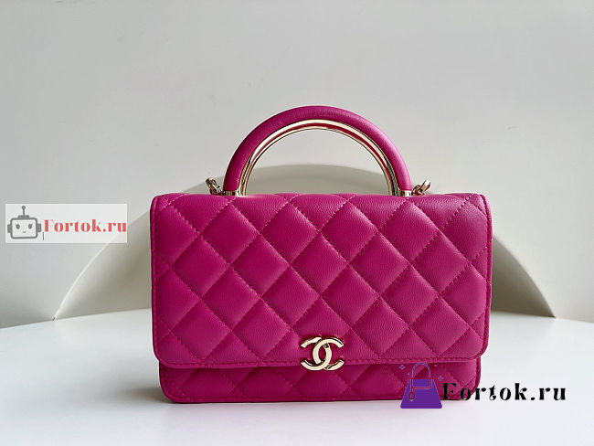 Chanel Wallet On Chain With Top Handle Pink AP2844 12.3x19.2x3.5cm - 1