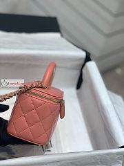 Chanel Vanity With Chain And Top Handle Coral Pink AP2846 17x8x9.5cm - 6