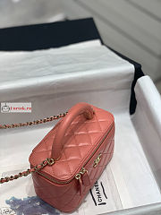 Chanel Vanity With Chain And Top Handle Coral Pink AP2846 17x8x9.5cm - 5