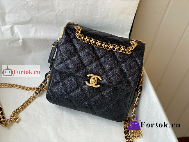 Chanel Backpack In Grained Leather Black AS3108 20x19x8cm  - 1