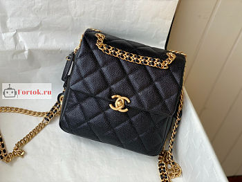 Chanel Backpack In Grained Leather Black AS3108 20x19x8cm 