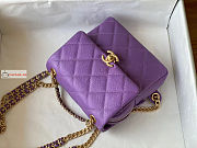Chanel Backpack In Grained Leather Purple AS3108 20x19x8cm  - 4