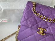 Chanel Backpack In Grained Leather Purple AS3108 20x19x8cm  - 3
