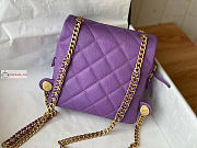 Chanel Backpack In Grained Leather Purple AS3108 20x19x8cm  - 2