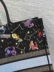 Dior Large Book Tote Zodiac Embroidery Black M1286 42x18.5x35cm - 5