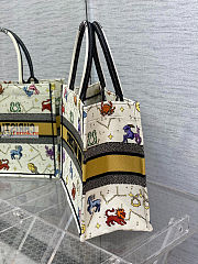 Dior Medium Book Tote Zodiac Embroidery Latte M1296 36x27.5x16.5cm - 5