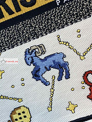Dior Medium Book Tote Zodiac Embroidery Latte M1296 36x27.5x16.5cm - 4