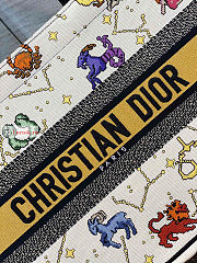 Dior Medium Book Tote Zodiac Embroidery Latte M1296 36x27.5x16.5cm - 2