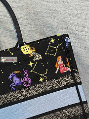 Dior Medium Book Tote Zodiac Embroidery Black M1296 36x27.5x16.5cm - 5