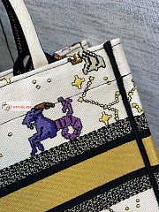 Dior Small Book Tote Zodiac Embroidery Latte M1265 26x22cm - 4