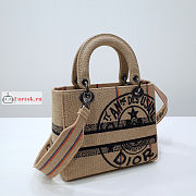 Dior Medium Lady D-Lite Jute Canvas Beige M0565 24cm - 6