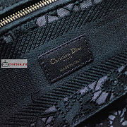 Dior Medium Lady D-Lite Natural Embroidery Black M0565 24x20x11cm - 2