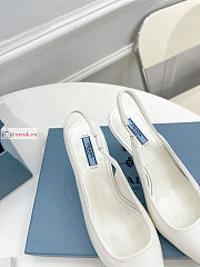Prada Leather Slingback Pumps White 1I903M 75mm - 2