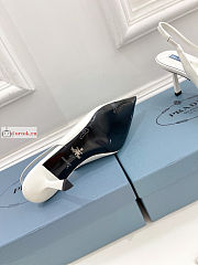 Prada Leather Slingback Pumps White 1I903M 75mm - 3