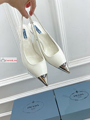 Prada Leather Slingback Pumps White 1I903M 75mm - 4