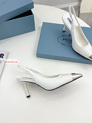Prada Leather Slingback Pumps White 1I903M 75mm - 5