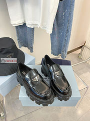 Prada Monolith Brushed Leather Loafers Black 2DE129 - 2