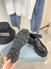 Prada Monolith Brushed Leather Loafers Black 2DE129 - 3
