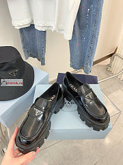 Prada Monolith Brushed Leather Loafers Black 2DE129 - 6