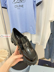 Prada Monolith Brushed Leather Loafers Black 2DE129 - 4
