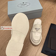 Prada Chocolate Brushed Leather Mules White 1D652M - 3