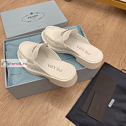 Prada Chocolate Brushed Leather Mules White 1D652M - 4