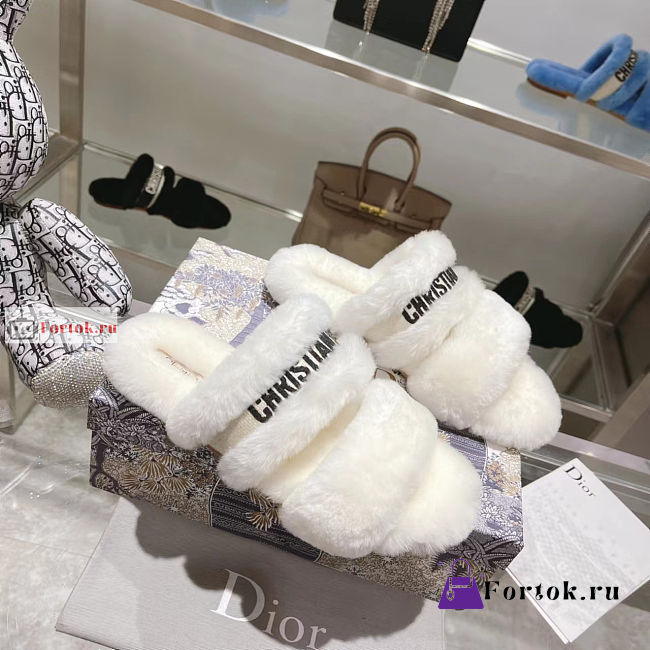 Dior Chez Moi Slide Shearling White KDQ734  - 1