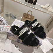 Dior Chez Moi Slide Shearling Black KDQ734  - 1