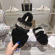 Dior Chez Moi Slide Shearling Black KDQ734  - 2