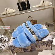 Dior Chez Moi Slide Shearling Blue KDQ734  - 2