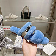Dior Chez Moi Slide Shearling Blue KDQ734  - 3
