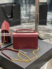 Ysl Sunset Wallet On Chain In Smooth Leather Rouge Red 533026 19x14x5.5cm - 2