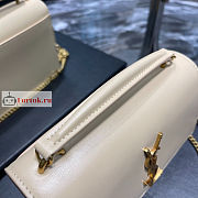 Ysl Sunset Wallet On Chain In Smooth Leather Light Beige 533026 19x14x5.5cm - 5