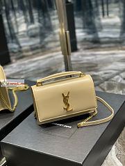 Ysl Sunset Wallet On Chain In Smooth Leather Light Beige 533026 19x14x5.5cm - 4