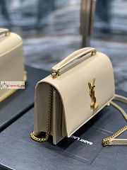 Ysl Sunset Wallet On Chain In Smooth Leather Light Beige 533026 19x14x5.5cm - 2
