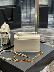 Ysl Sunset Wallet On Chain In Smooth Leather White 533026 19x14x5.5cm - 3