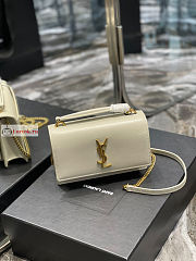 Ysl Sunset Wallet On Chain In Smooth Leather White 533026 19x14x5.5cm - 2