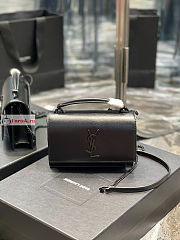 Ysl Sunset Wallet On Chain In Smooth Leather All Black 533026 19x14x5.5cm - 1