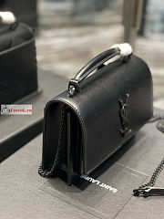 Ysl Sunset Wallet On Chain In Smooth Leather All Black 533026 19x14x5.5cm - 4