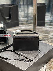 Ysl Sunset Wallet On Chain In Smooth Leather All Black 533026 19x14x5.5cm - 2