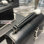 Ysl Sunset Wallet On Chain In Smooth Leather Silver-tone Black 533026 19x14x5.5cm - 6