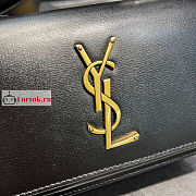 Ysl Sunset Wallet On Chain In Smooth Leather Gold-tone Black 533026 19x14x5.5cm - 6