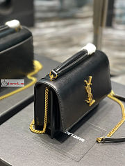 Ysl Sunset Wallet On Chain In Smooth Leather Gold-tone Black 533026 19x14x5.5cm - 5