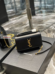 Ysl Sunset Wallet On Chain In Smooth Leather Gold-tone Black 533026 19x14x5.5cm - 3