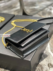 Ysl Sunset Wallet On Chain In Smooth Leather Gold-tone Black 533026 19x14x5.5cm - 2